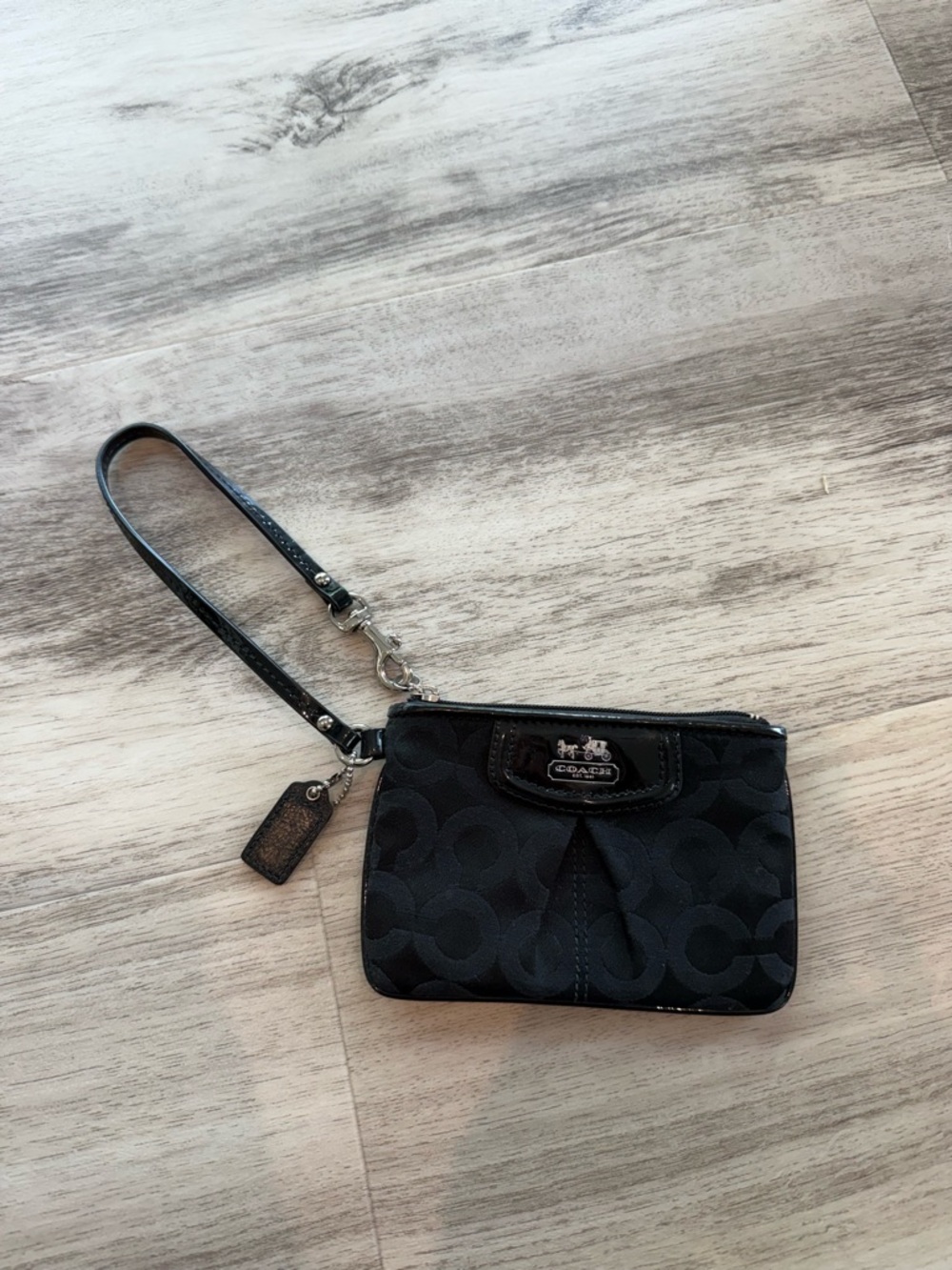 Coach Black Signature C Wristlet